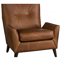 Contemporary Leather Wing Accent Chair