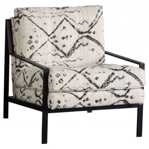 Contemporary Accent Chair with Metal Frame