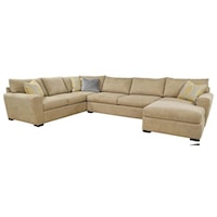 Casual 3-Piece Sectional with Right-Facing Chaise 