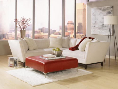 2 piece Contemporary Sectional with High Track Arms