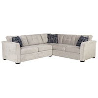 Contemporary 4-Seat Sectional Sofa with Tufted Cushions and LAF Condo Sofa