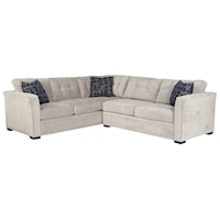 Contemporary 4-Seat Sectional Sofa with Tufted Cushions and RAF Condo Sofa