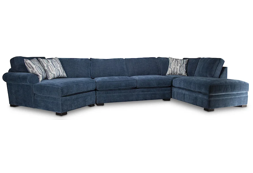 Linda Linda Sectional Sofa with Accent Pillows by Jonathan Louis at Morris Home