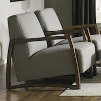 Exposed Wood Accent Chair in Lounge Chair Style