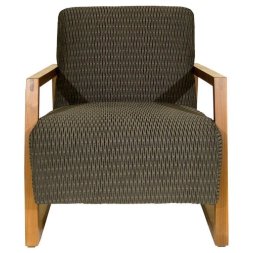 Exposed Wood Accent Chair in Lounge Chair Style