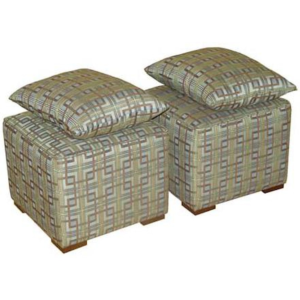 Jonathan Louis Margaret Pair of Cube Ottomans