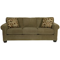 Sofa with Rolled Arms and Tapered Feet