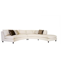 Contemporary Convex Sectional Sofa Chaise