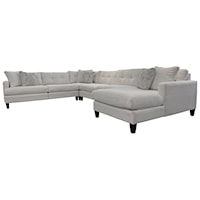 Casual Sectional Sofa with Button Tufted Back Cushions