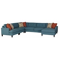 Casual Sectional Sofa with Button Tufted Back Cushions