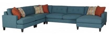 Casual Sectional Sofa with Button Tufted Back Cushions