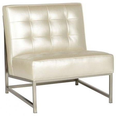 Leather Metal Accent Chair