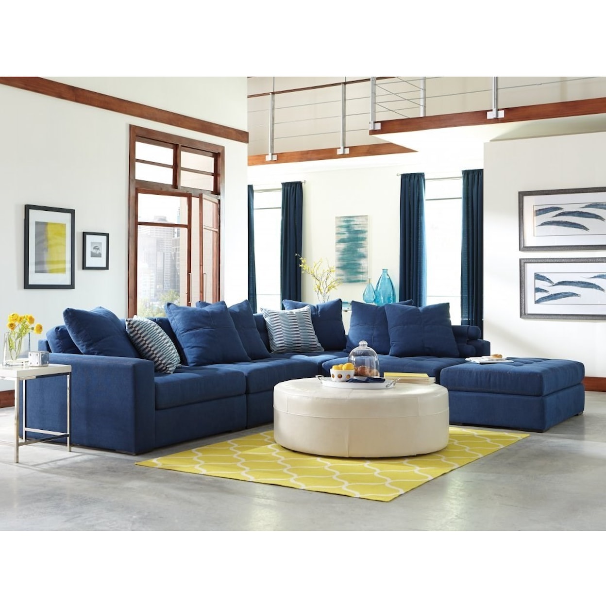 Jonathan Louis Noah 5-Piece Sectional with Ottoman