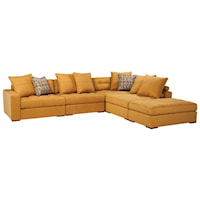 Contemporary 5-Piece Sectional with Ottoman
