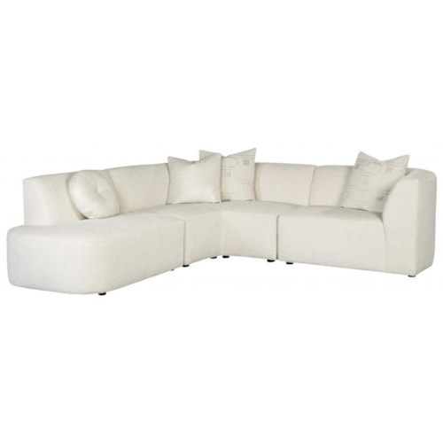 Modern 3 Piece Sectional Sofa with Bumper Chaise