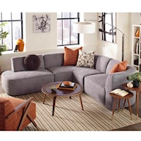 Modern 3 Piece Sectional Sofa with Bumper Chaise