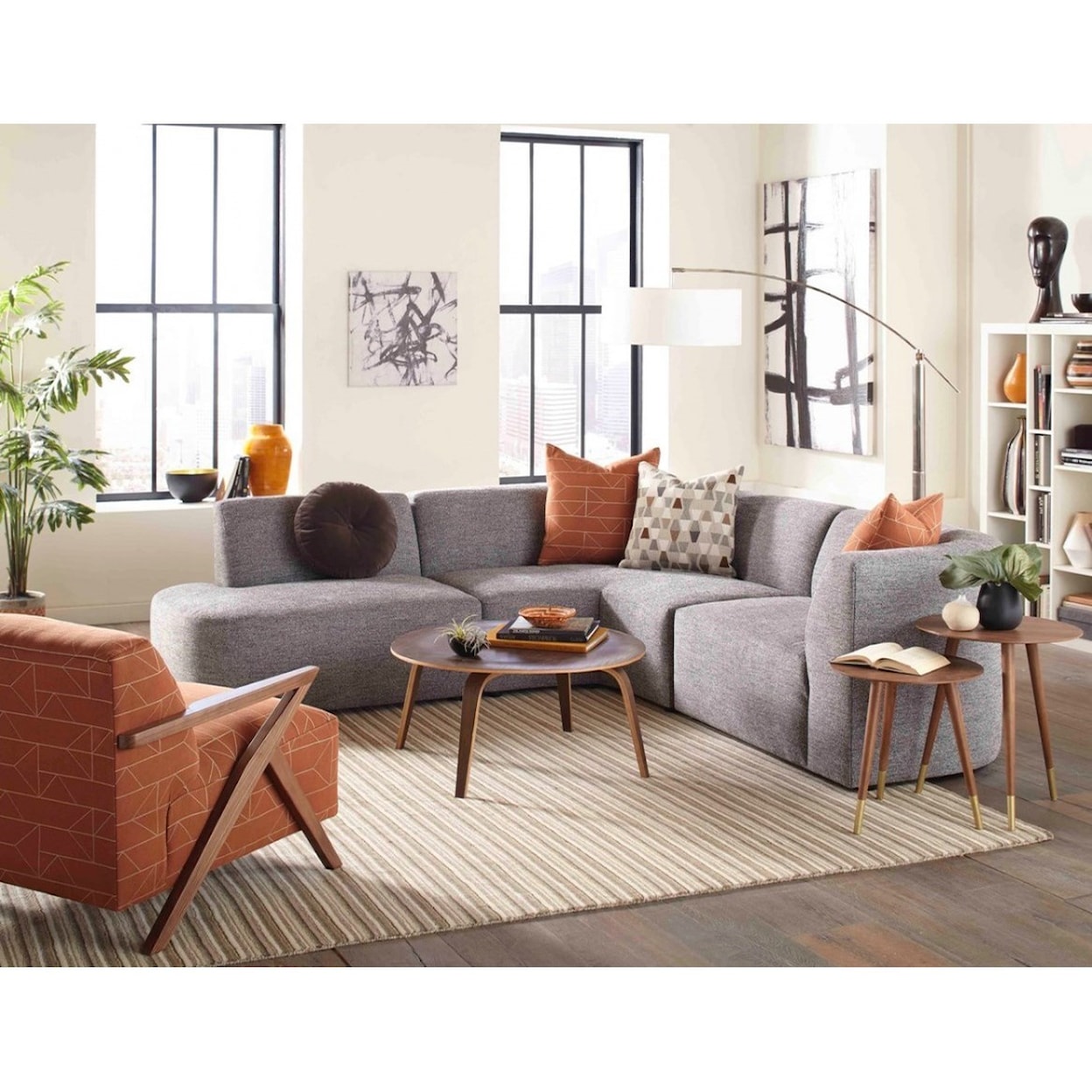 Jonathan Louis Nyla Modern Sectional Sofa