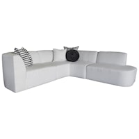 Modern 3 Piece Sectional Sofa with Bumper Chaise