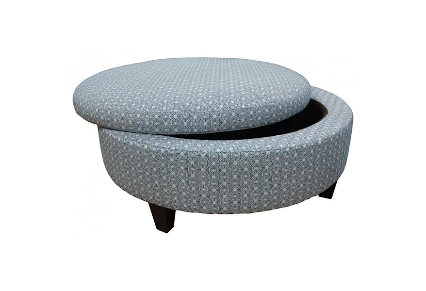 Ottomans Large Round Storage Ottoman by Jonathan Louis at Morris Home