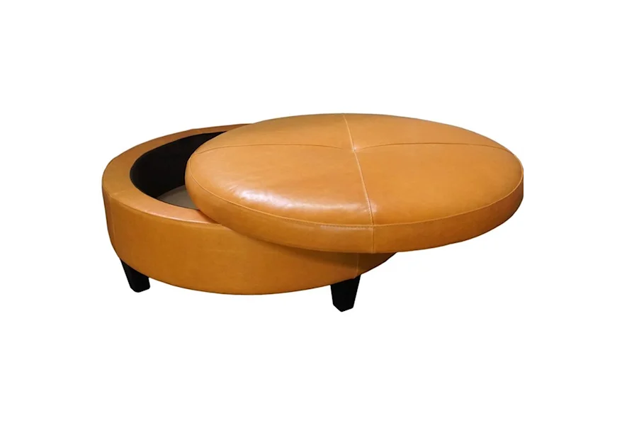Ottomans Large Round Storage Ottoman by Jonathan Louis at Morris Home