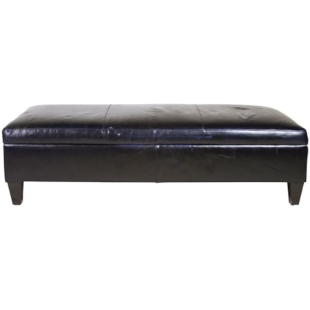 Large Rectangle Leather Storage Ottoman