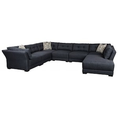5-Seat Sectional Sofa w/ RAF Bumper Chaise