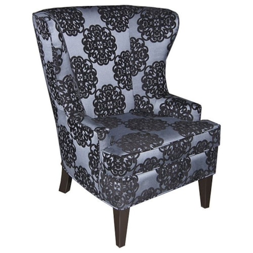 Shallow Armed Wing Chair