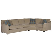 Casual 3-Piece L-Shaped Sectional with Pluma Plush Cushions