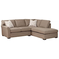 Transitional 3-Piece Chaise Sectional with Pluma Plush Cushions