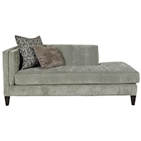 Contemporary Left-Facing Chaise Lounge with Tufting