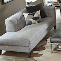 Contemporary Right-Facing Chaise Lounge with Tufting