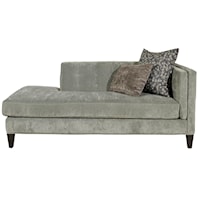 Contemporary Right-Facing Chaise Lounge with Tufting