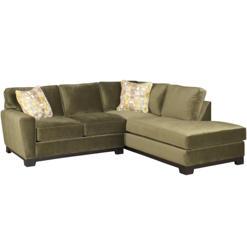 Casual 3-Piece Chaise Sectional with Pluma Plush Cushions