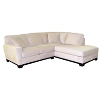 Contemporary 2 Piece Sectional with Track Arms