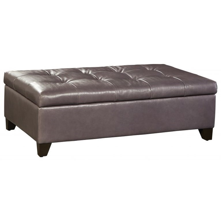 Storage Leather Ottoman