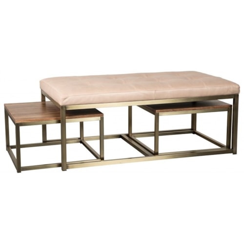 Contemporary Double Nesting Ottoman 3-Piece Set