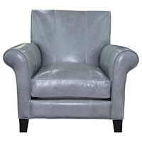 Leather Accent Chair with Rolled Arms