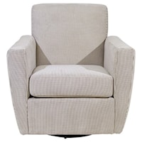 Contemporary Swivel Chair with Track Arms