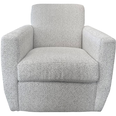 Contemporary Swivel Chair with Track Arms