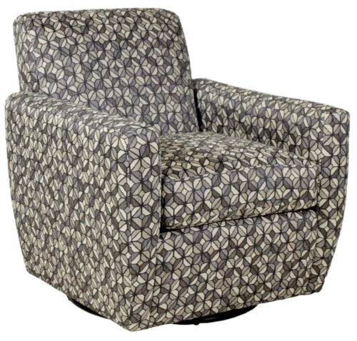 Contemporary Swivel Chair with Track Arms