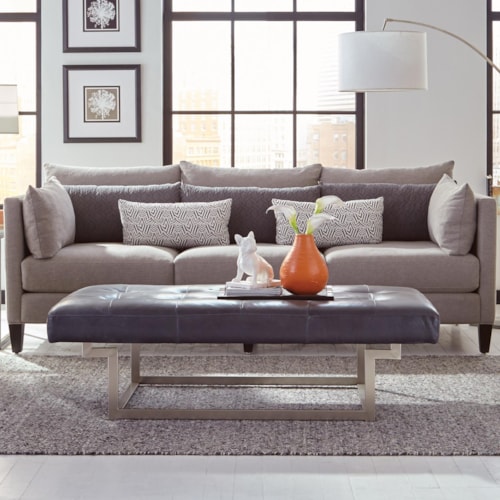 Transitional Sofa with Tuxedo Arms