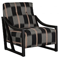 Contemporary Wood Frame Accent Chair in Black Finish