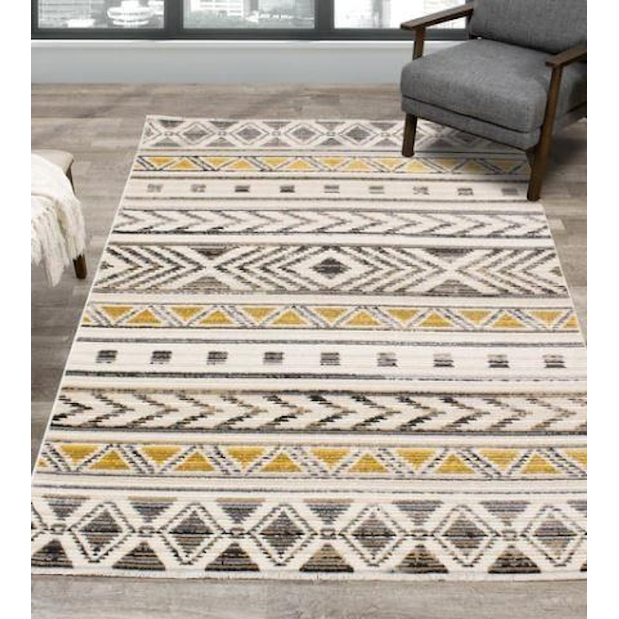 Kalora Rugs Calabar 5x8 Cream/grey/yellow