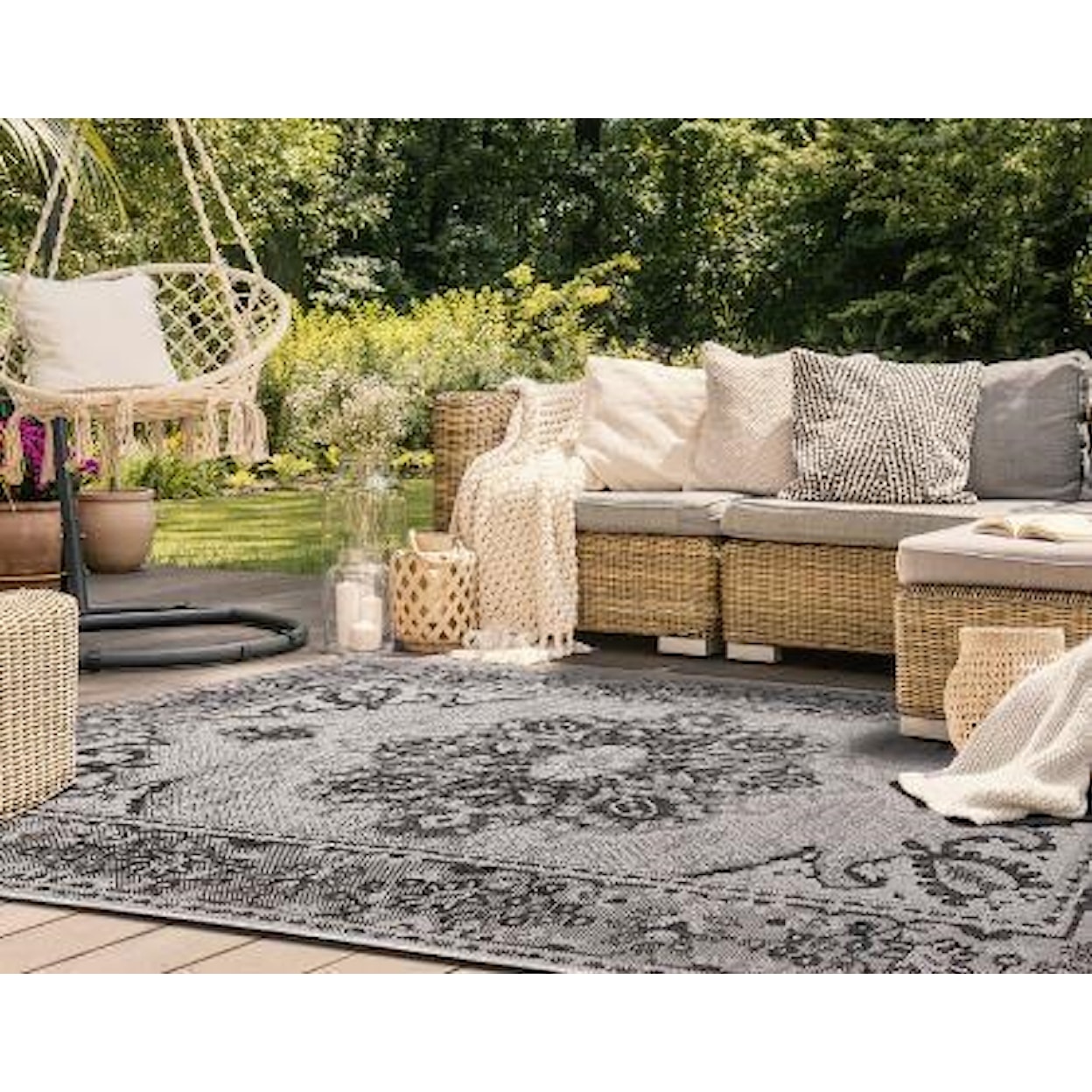 Kalora Rugs Canopy 5x8 Black/grey