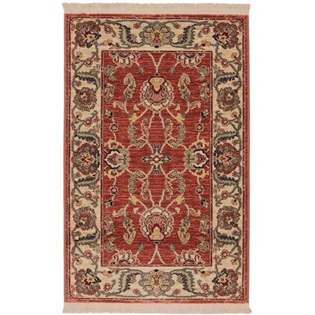 2'6x4' Agra Red Rug