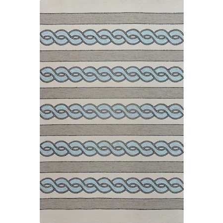 7' Square Ivory/Spa Cable Knit Rug