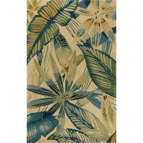 10' X 2'6" Ivory/Teal Nassau Runner