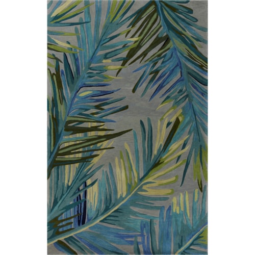 5'6" Grey/Blue Montego Round Rug