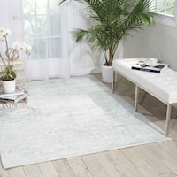 9' x 12' Silver/Green Rectangle Rug