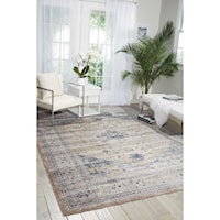 9' x 12' Beige Blue Rectangle Rug